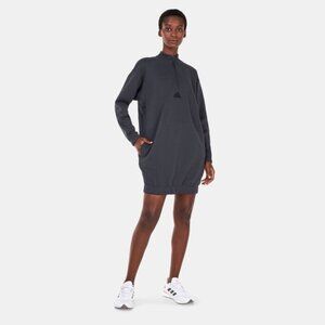 Adidas Half-Zip Sweater Dress Size Small Carbon Grey BNWT